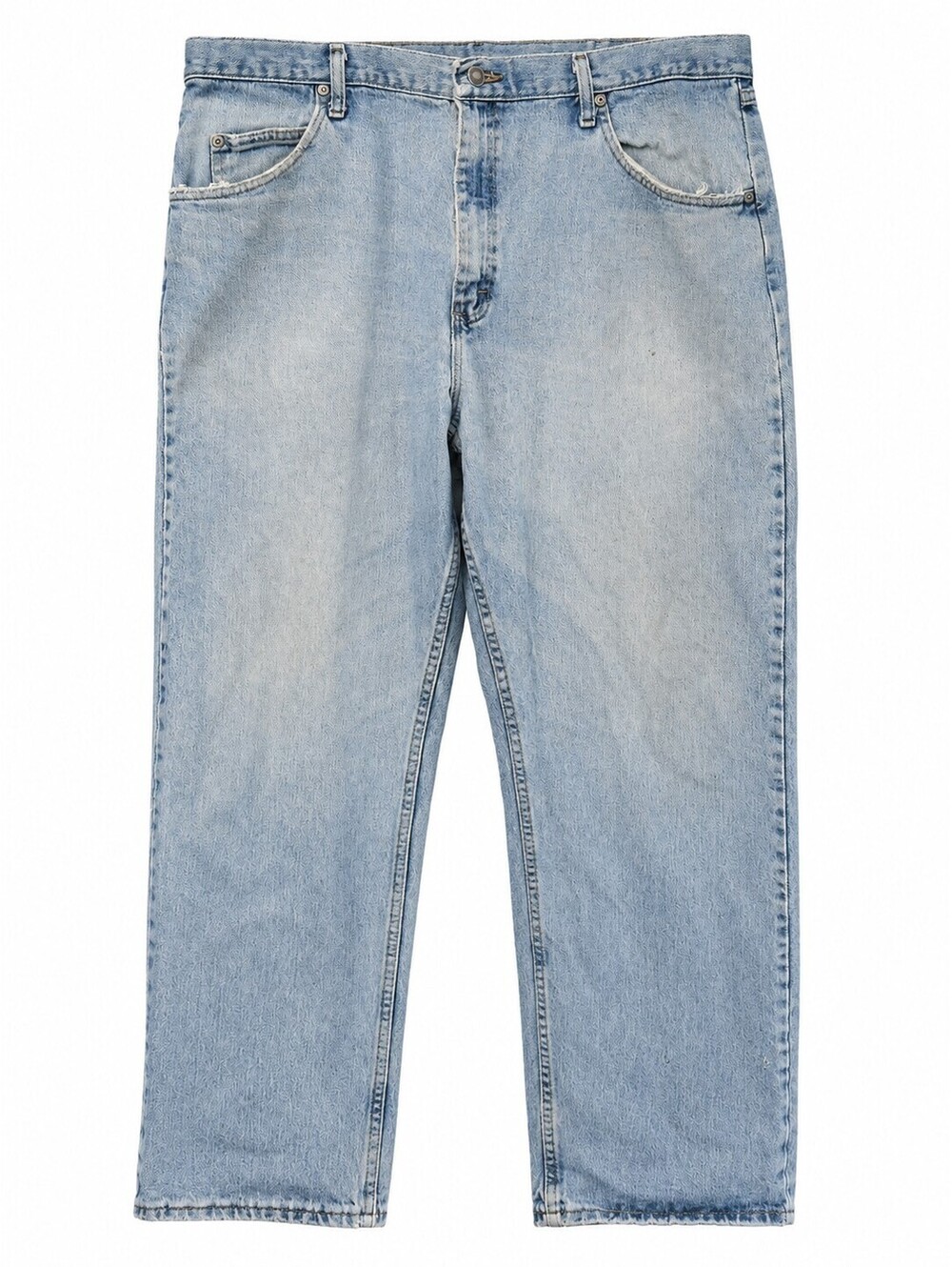 Wrangler Distressed Baggy Jeans 40x32 Faded Light Wash 90s Grunge Workwear